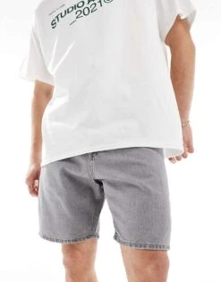 Jack & Jones Straight Fit Denim Shorts In Grey For Men Grey Denim -Men Style Shop 205930450 4