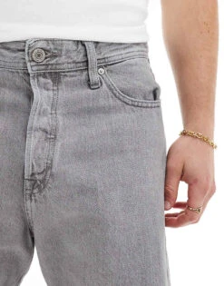 Jack & Jones Straight Fit Denim Shorts In Grey For Men Grey Denim -Men Style Shop 205930450 5