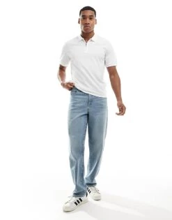 Jack & Jones Polo With Zip In White For Men -Men Style Shop 205930489 3