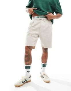 Jack & Jones Denim Short With Drawstring Waist In Beige For Men Ecru -Men Style Shop 205930521 4