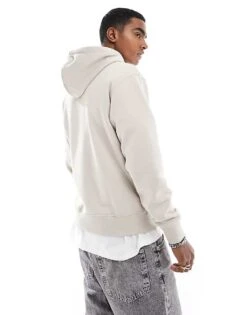 Jack & Jones Oversize Hoodie With Chest Logo In Beige For Men Moonbeam -Men Style Shop 205930893 2