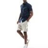 Jack & Jones Linen Shirt With Short Sleeves In Navy For Men Navy Blazer