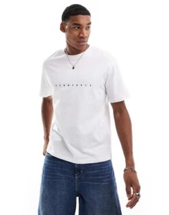 Jack & Jones T-shirt With Central Logo In White For Men -Men Style Shop 205931120 1 white 1