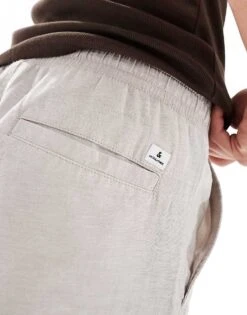 Jack & Jones Linen Shorts With Drawstring In Beige For Men Crockery -Men Style Shop 205931257 5