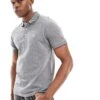 Jack & Jones Pique Polo In Grey For Men Anthracite Classic