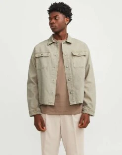 Jack & Jones Boxy Denim Jacket In Beige For Men Winter Twig