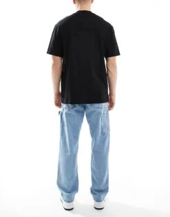 Jack & Jones Eddie Loose Carpenter Jeans In Light Blue Wash For Men Blue Denim -Men Style Shop 205965851 2