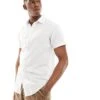 Jack & Jones Short Sleeve Linen Shirt In White For Men