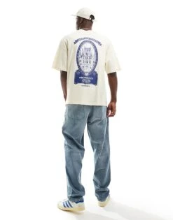 Jack & Jones Oversized T-shirt With Atalier Backprint In Pale Yellow For Men Buttercream -Men Style Shop 206040231 4