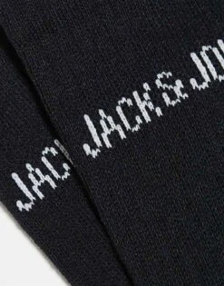 Jack & Jones 9 Pack Ribbed Logo Socks In Black For Men -Men Style Shop 206040254 2