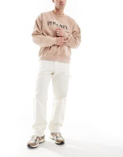 Jack & Jones Loose Fit Carpenter Twill Trouser In White For Men Jet Stream -Men Style Shop 206040257 1 jetstream 1