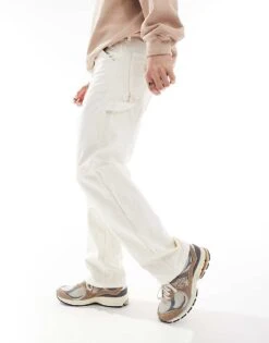 Jack & Jones Loose Fit Carpenter Twill Trouser In White For Men Jet Stream -Men Style Shop 206040257 4