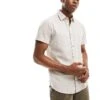 Jack & Jones Short Sleeve Linen Shirt In Beige For Men Crockery