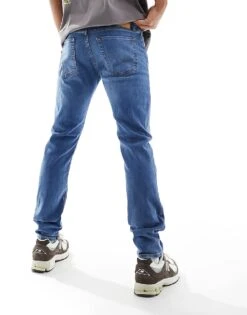 Jack & Jones Glenn Slim Tapered Fit Jeans In Mid Blue Wash For Men Blue Denim -Men Style Shop 206040297 2