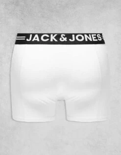 Jack & Jones 3 Pack Trunks In White For Men -Men Style Shop 206040321 2