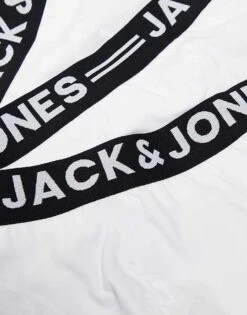 Jack & Jones 3 Pack Trunks In White For Men -Men Style Shop 206040321 4