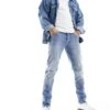 Jack & Jones Glenn Slim Tapered Fit Jeans In Light Wash Denim For Men Blue Denim