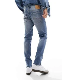 Jack & Jones Glenn Slim Tapered Fit Jeans In Light Wash Denim For Men Blue Denim -Men Style Shop 206040351 2