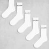 Jack & Jones 5 Pack Ribbed Logo Socks In White For Men