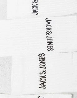 Jack & Jones 5 Pack Ribbed Logo Socks In White For Men -Men Style Shop 206040390 3