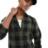 Jack & Jones Essentials Buffalo Check Shirt In Khaki & Black For Men Dusty Olive Fit:slim