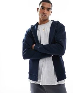 Jack & Jones Zip Through Hoodie In Navy For Men Navy Blazer -Men Style Shop 206040467 1 navyblazer 1