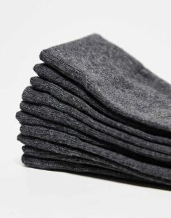 Jack & Jones Socks 5 Pack In Dark Grey Melange For Men -Men Style Shop 206040562 4