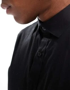 Jack & Jones Flannel Shirt In Black For Men -Men Style Shop 206040572 3