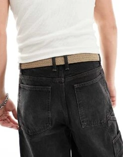 Jack & Jones Woven Belt With Buckle In Tan For Men Incense -Men Style Shop 206040598 3