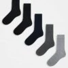 Jack & Jones 5 Pack Socks In Multi For Men Dark Grey Melange