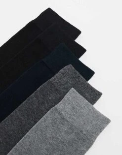 Jack & Jones 5 Pack Socks In Multi For Men Dark Grey Melange -Men Style Shop 206040604 2