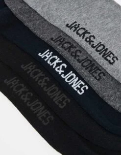 Jack & Jones 5 Pack Socks In Multi For Men Dark Grey Melange -Men Style Shop 206040604 3