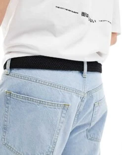 Jack & Jones Woven Belt With Buckle In Black For Men -Men Style Shop 206040613 4