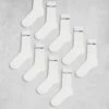 Jack & Jones 9 Pack Ribbed Logo Socks In White For Men