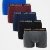 Jack & Jones 5 Pack Trunks In Multi For Men Black