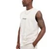 Jack & Jones Oversized Vest With Chest Logo In Beige For Men Moonbeam