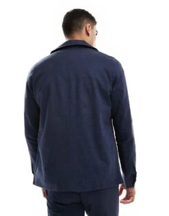 Jack & Jones Premium Linen Mix Casual Suit Jacket In Navy For Men Dark Navy -Men Style Shop 206091749 4