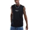 Jack & Jones Oversized Vest With Chest Logo In Black For Men