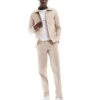 Jack & Jones Premium Linen Mix Casual Suit In Beige