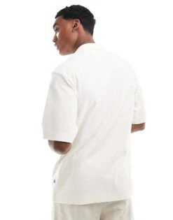 Jack & Jones Premium Oversized Textured Shirt With Utility Pockets In Ecru For Men Cloud Dancer -Men Style Shop 206092035 4