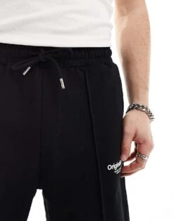 Jack & Jones Loose Fit Jersey Short With Logo In Black For Men -Men Style Shop 206092036 5