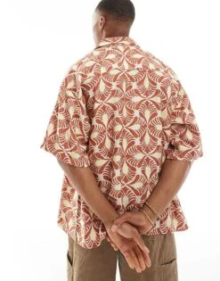 Jack & Jones Oversized Shirt In Geo Print For Men Moonbeam -Men Style Shop 206092060 4