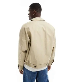 Jack & Jones Harrington Jacket In Beige For Men Fields Of Rye -Men Style Shop 206092068 3