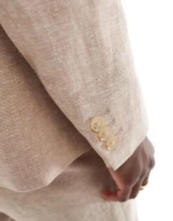 Jack & Jones Premium Linen Mix Slim Fit Blazer In Beige For Men Travertine -Men Style Shop 206092078 5