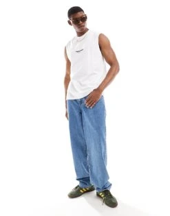 Jack & Jones Oversized Vest With Chest Logo In White For Men Bright White -Men Style Shop 206092092 3