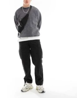 Jack & Jones Wide Fit Cargo Trouser In Black For Men -Men Style Shop 206092142 1 black 1