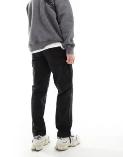 Jack & Jones Wide Fit Cargo Trouser In Black For Men -Men Style Shop 206092142 4