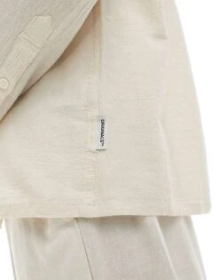 Jack & Jones Crinkle Long Sleeved Shirt In Beige For Men Moonbeam -Men Style Shop 206092244 3