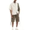 Jack & Jones Super Oversized Button Down Linen Shirt In Beige For Men Moonbeam