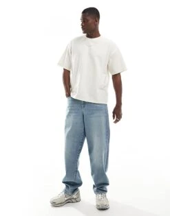 Jack & Jones Premium Oversized Textured T-shirt In Ecru For Men Snow White -Men Style Shop 206092300 2